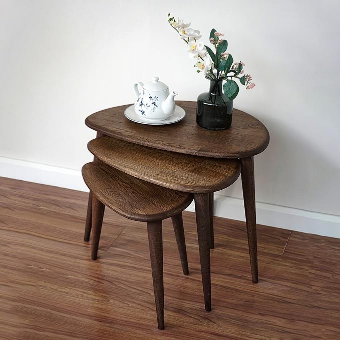 Diminic Solid Nesting Table Set Of 3- Oak