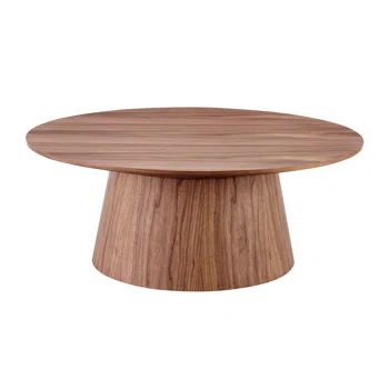 Wesley Walnut Round Coffee Table, Incomplete (box 2 of 2, contains base only)