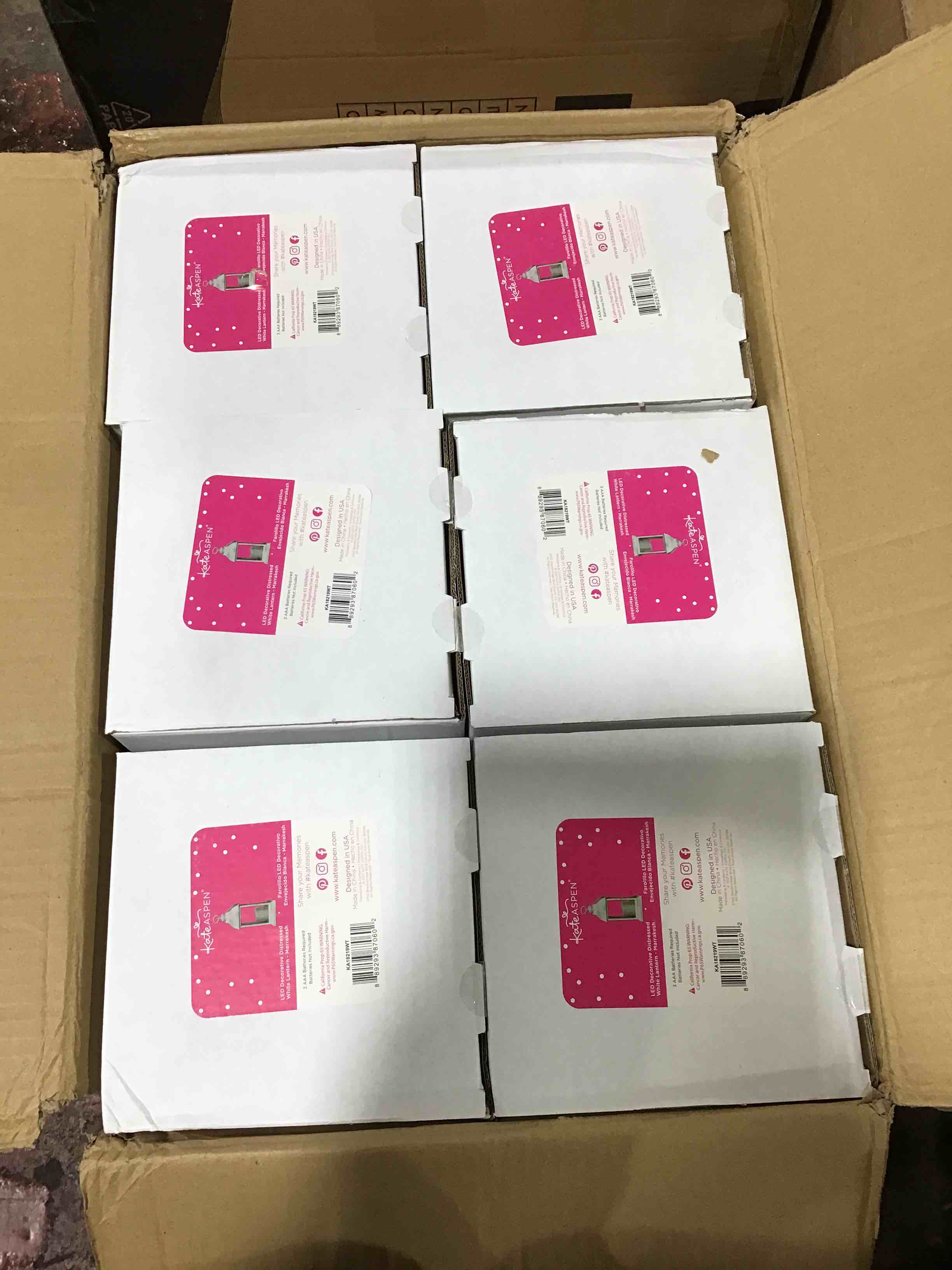 LED Decorative Lanterns Set of 6 Kate Aspen Vintage Rustic Home DÃ