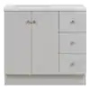 Bannister 36.5 in. W x 18.75 in. D Bath Vanity in Pearl Gray with Cultured Marble Top in Colorpoint White with Sink
