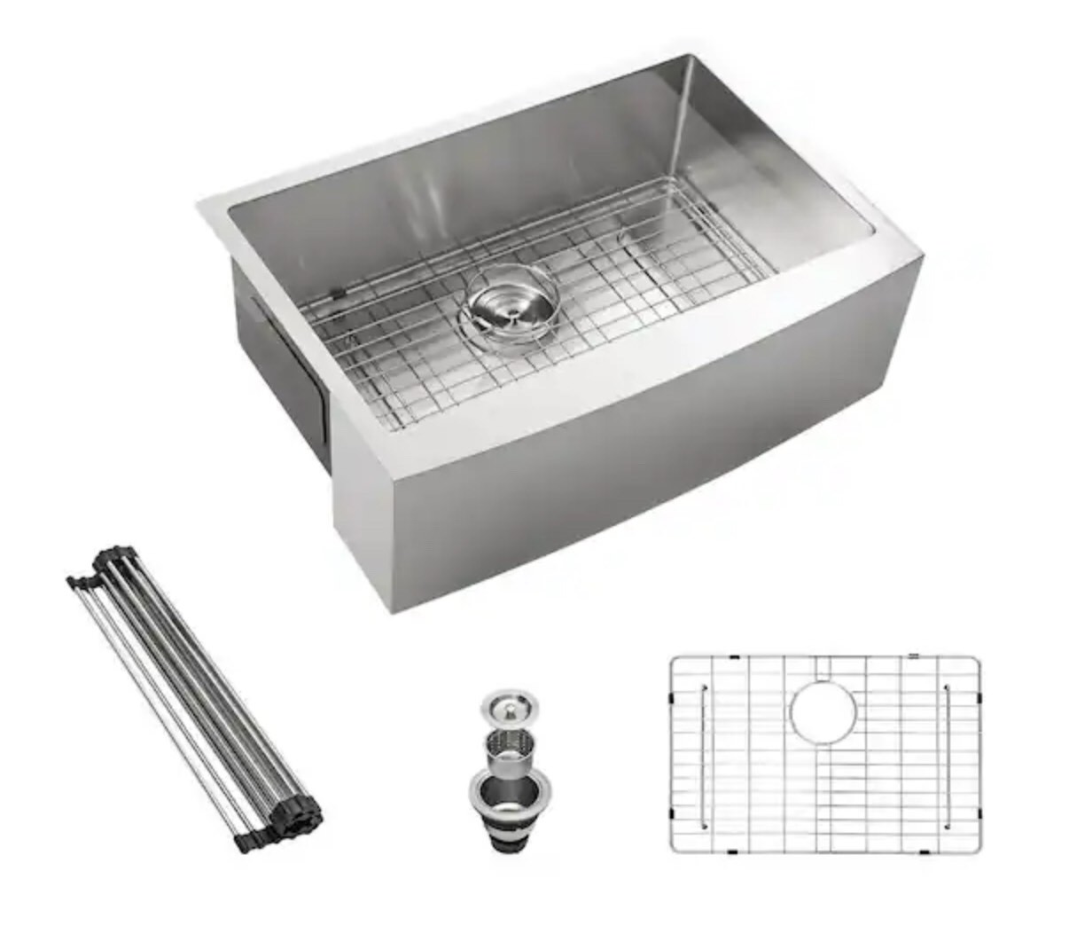 LOFEYO under _monut  Dimension A= Sink Apron  Color Brushed Nickel