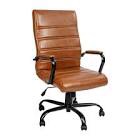 Brown Leather Executive Swivel Chair Missing Hardware 