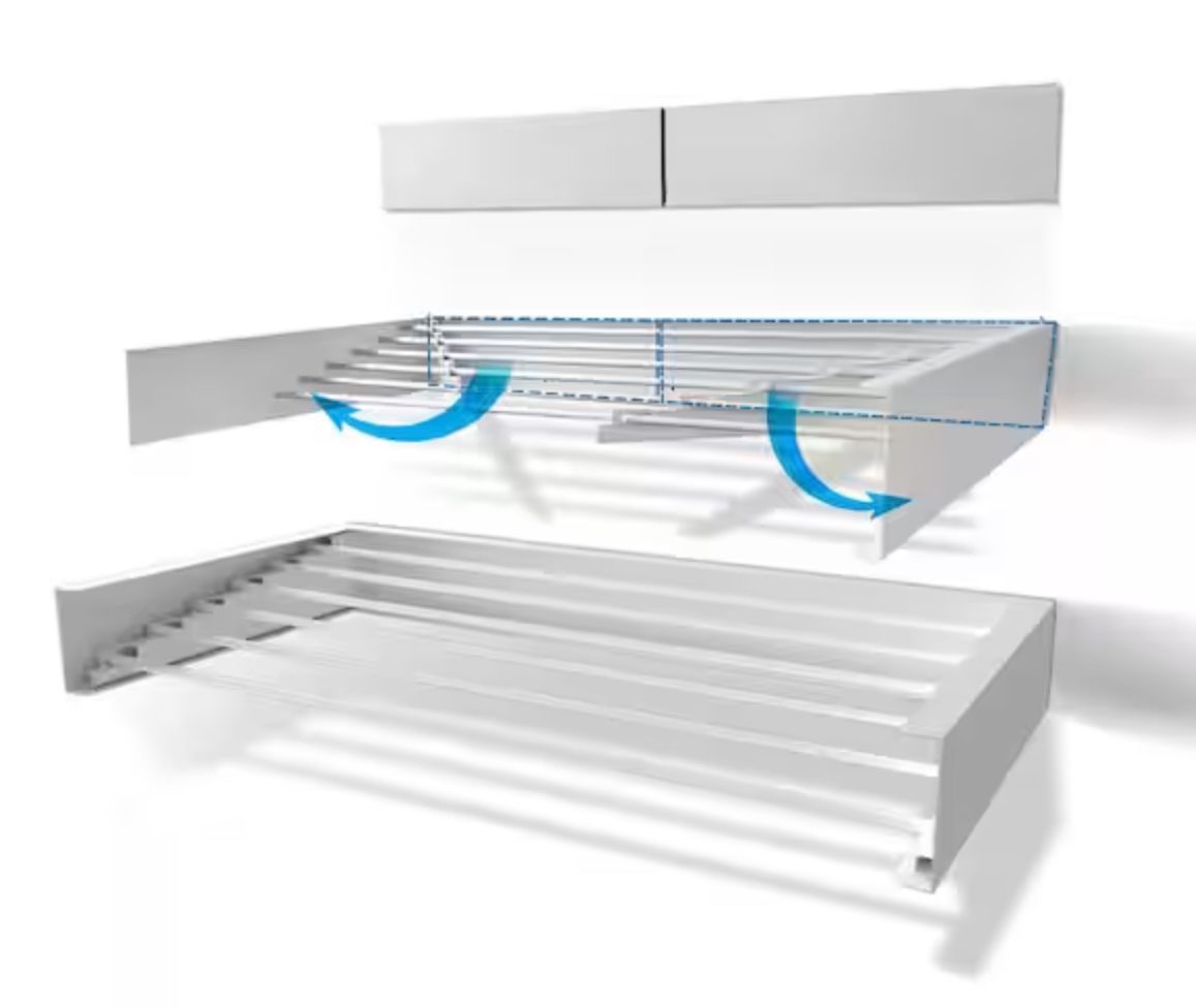 40 in. Indoor/Outdoor White Retractable Wall Mount Drying Rack