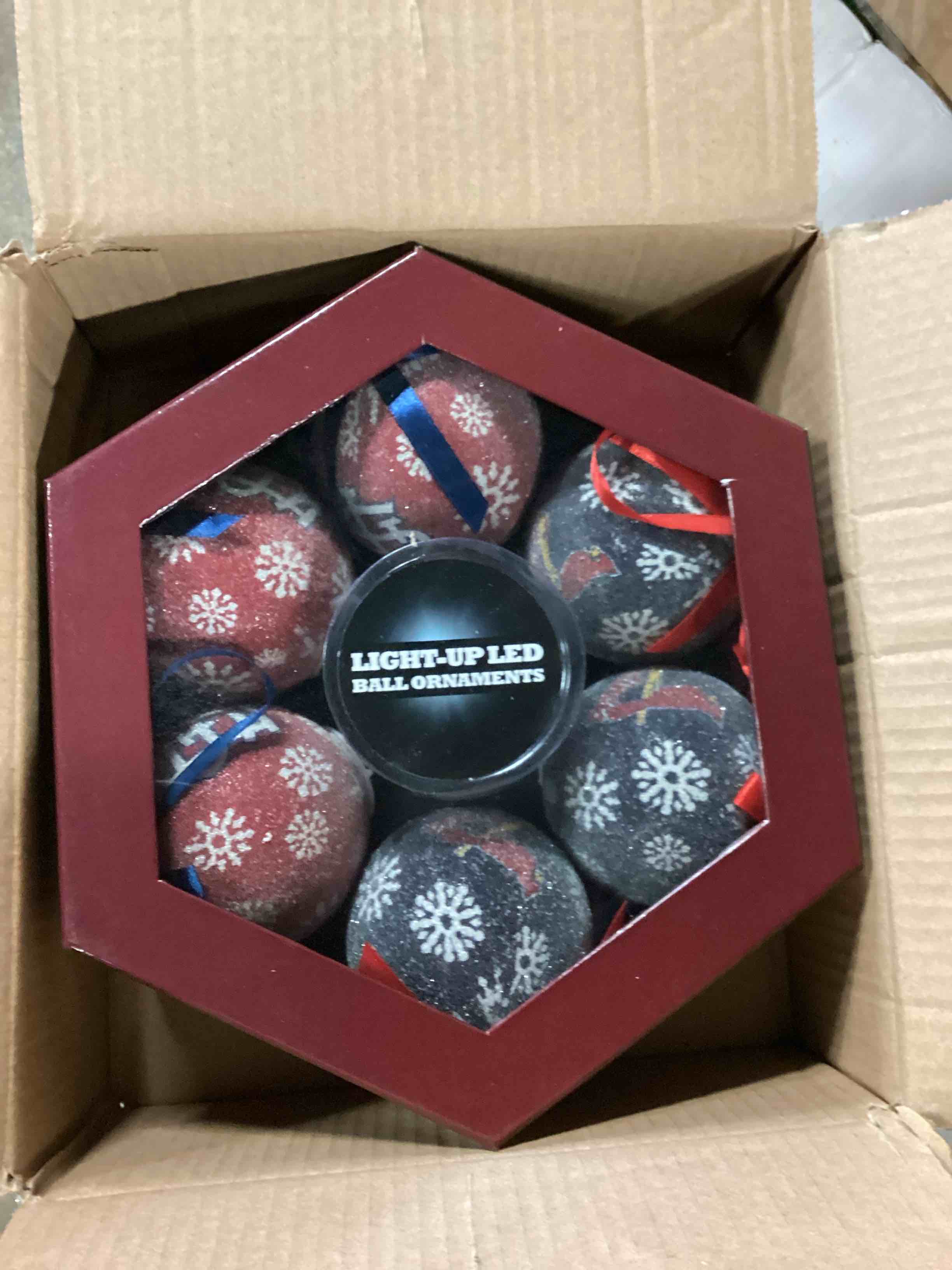 st. Louis Cardinals light up ball Christmas ornaments set of six