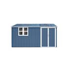 12 ft. W x 10 ft. D White Blue Metal Shed with Window (120 sq. ft.)