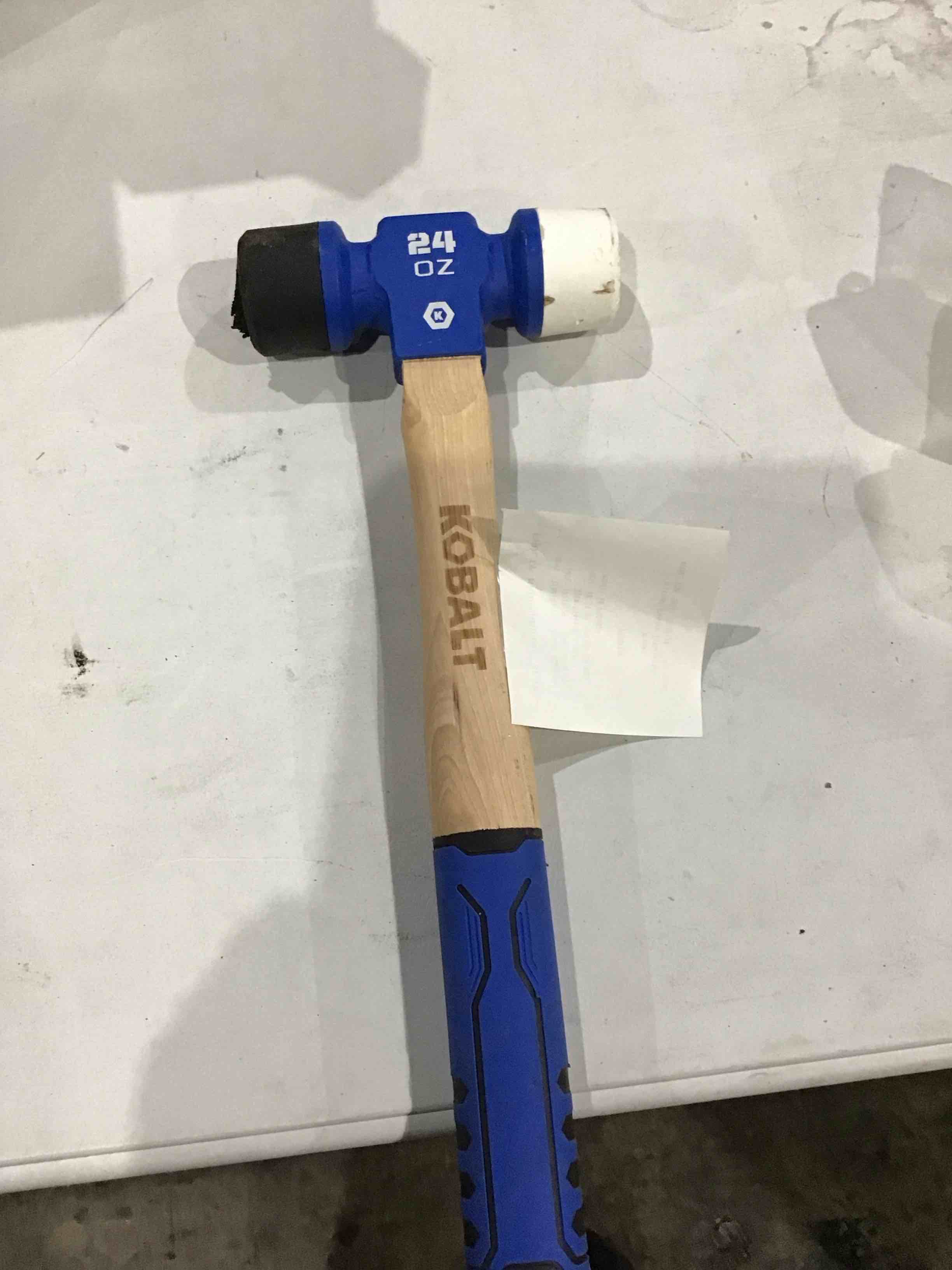 REAL STEEL Rubber Mallet, 12 oz Double Face Hammer with Soft/Hard Tips & Hickory Wood Handle (0312)