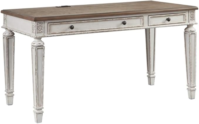 similar))))Signature Design by Ashley Realyn Farmhouse 60" Home Office Desk with USB Charging, Chipped White