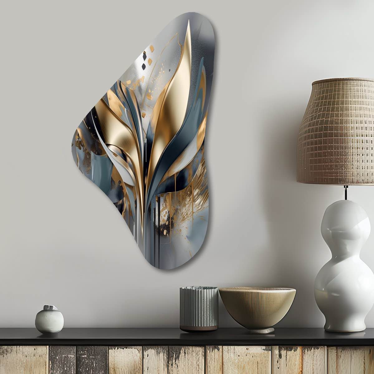 Abstract Shapes And Lines IV - Abstract Marble Boomerang Shape