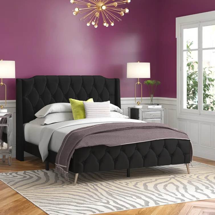 Louise Upholstered Low Profile Standard Bed (king size)