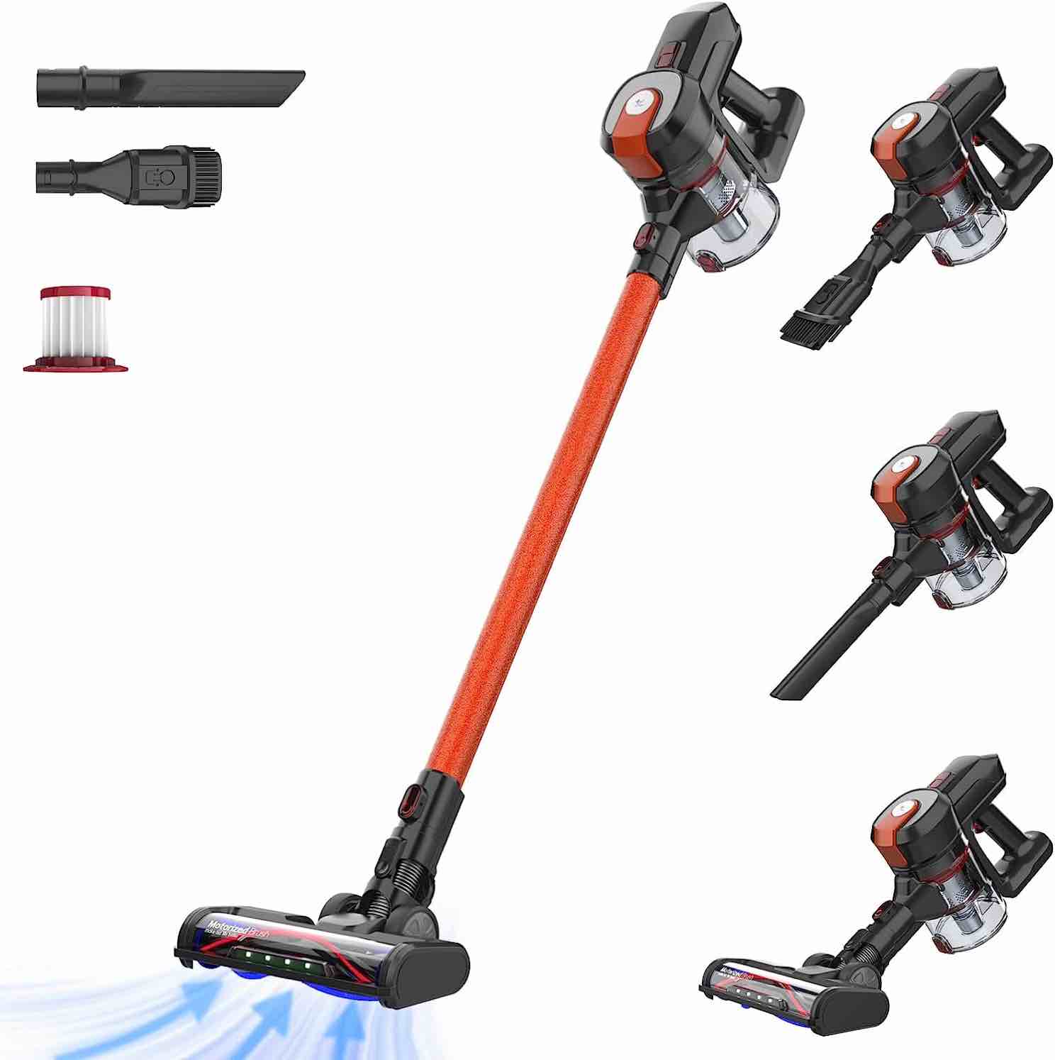 Cordless Stick Vacuum Cleaner 30KPa Powerful Suction Quiet Lightweight Multi-Function Handheld Vacuum