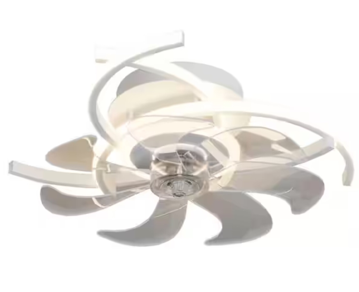 Indoor Integrated LED Lighted Modern White Ceiling Fan *similar to stock photo, item is black*