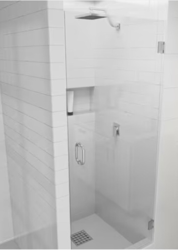 26 in. W x 78 in. H Pivot/Hinged Frameless Shower Door 