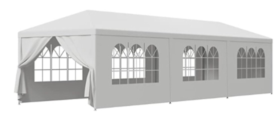 BBBuy 10'x30' Outdoor Party Wedding Tent Canopy Waterproof Camping Gazebo BBQ Shelter Pavilion Heavy Duty, 8 Removable Sidewalls ( Incomplete box 1)