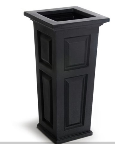 Nantucket Tall Planter - 32", Black