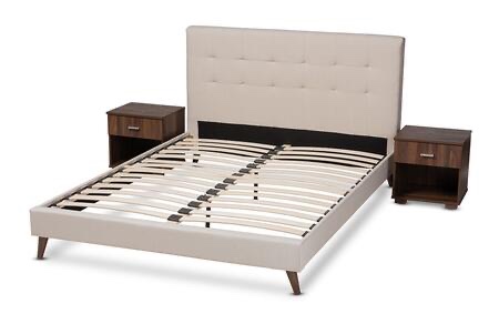 Baxton studio cf9058 beige queen bed set (headboard only, box 1 of 2)