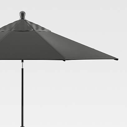 9' Round Sunbrella ® Charcoal Outdoor Patio Umbrella with Tilt Black Frame (similar to stock image)
