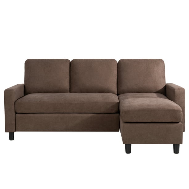 Sobaniilo Sectional Sofa, Chocolate Fabric (incomplete, box 2 of 2 only, similar to stock image)