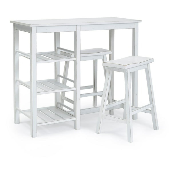 Progressive Furniture Breakfast Club 3 Piece Counter Height Dining Table Set white (incomplete)