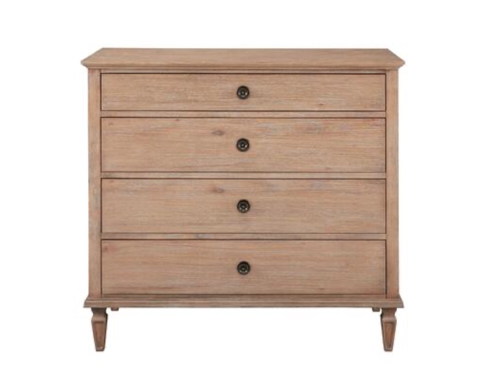 Madison Park Signature MPS1370004 Victoria Collection MPS137-0004 41" Dresser with Four Drawers, Wire Brush and Metal Pulls in Light Natural Color