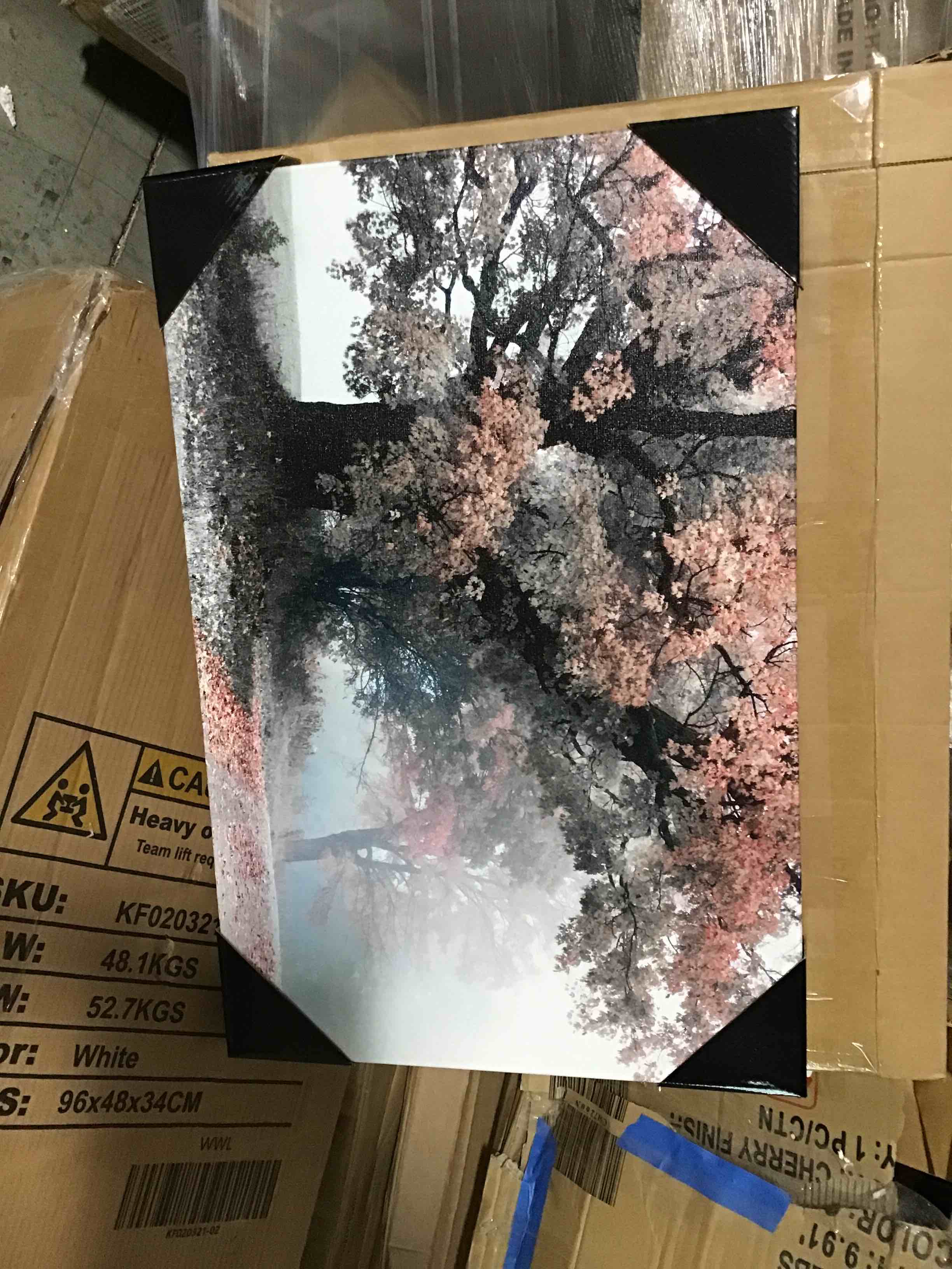 27” x 18” horizontal cherry blossom tree print wall hanging canvas decor 