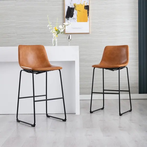 Corvus Thurso Faux Leather 30-inch Bar Stool (Set of 2)