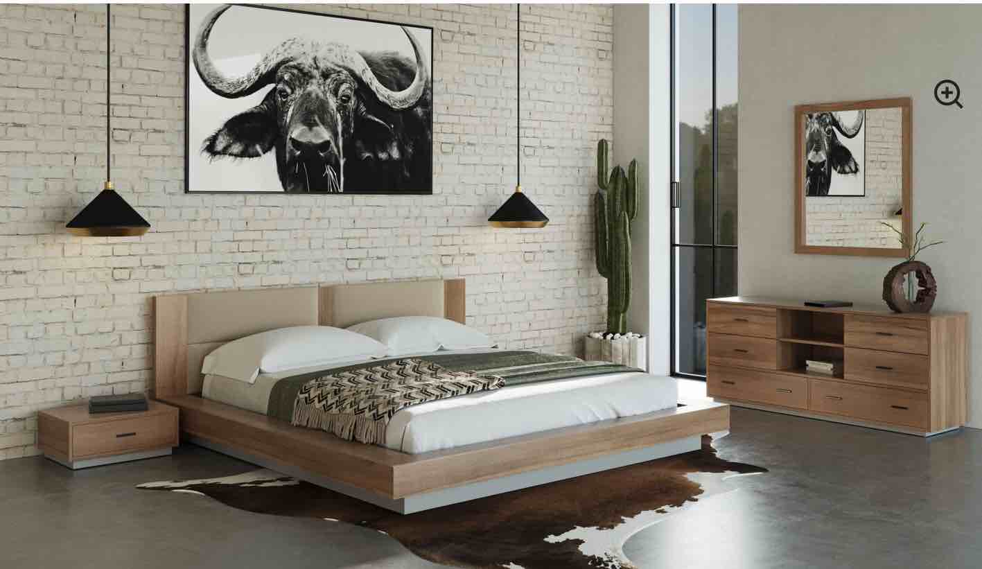 Nova Domus Fantasia - Contemporary Walnut & Grey Bed  (Incomplete) headboard only 
