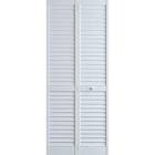24 in. x 80 in. Louver Pine White Interior Bi-Fold Closet Door