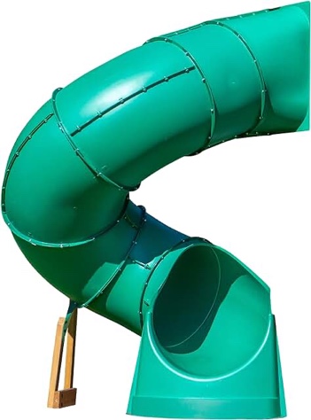 Tall Spiral Tube Slide - Left Exit, Green - Mounts to 5 Ft. Deck Height Left Exit Tube Slide
