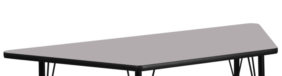 Trapezoid Grey Thermal Laminate Activity Table, XU-A3060-TRAP-OAKGY