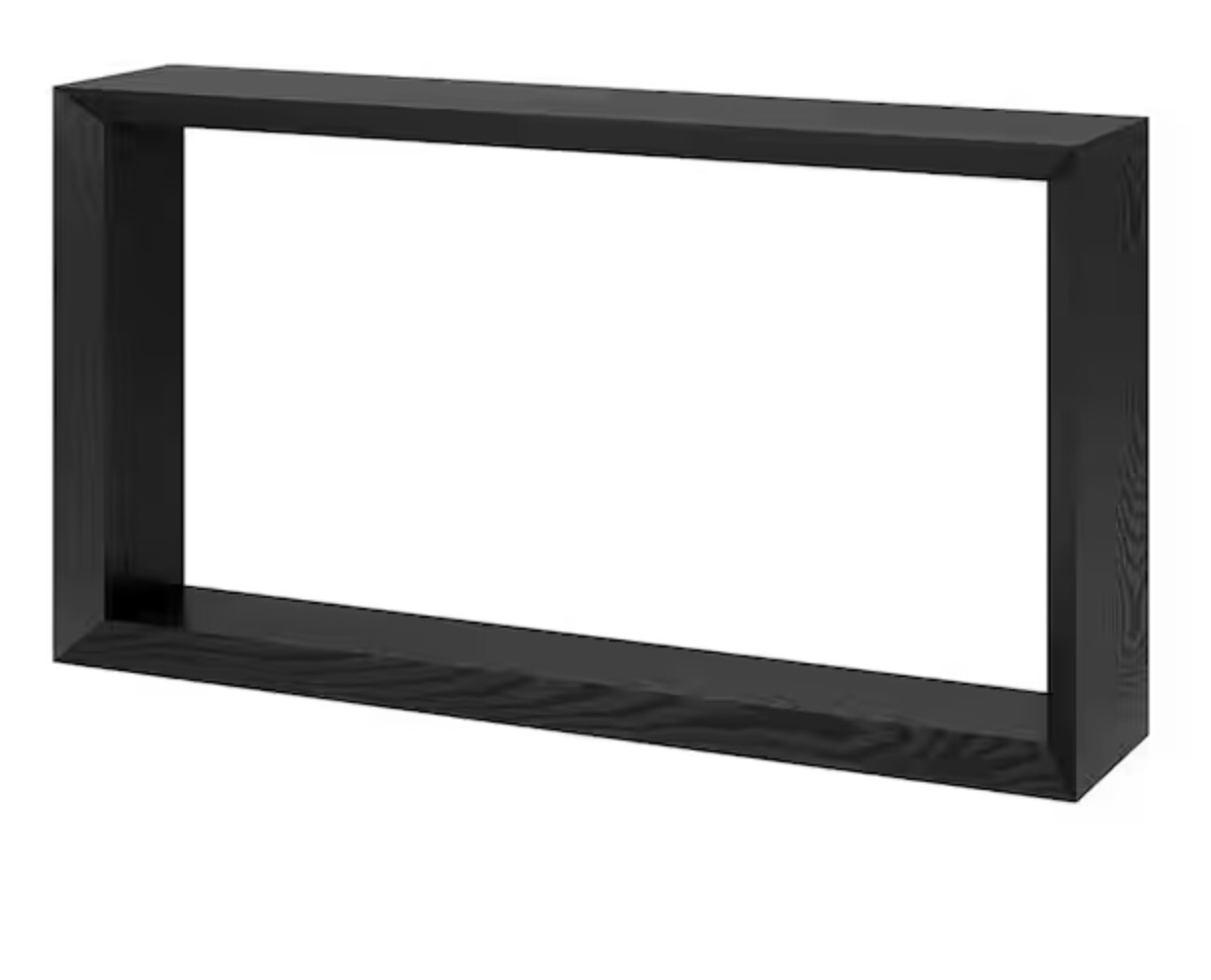 Osmond 55 in. Black Grain Rectangle MDF Top Console Table