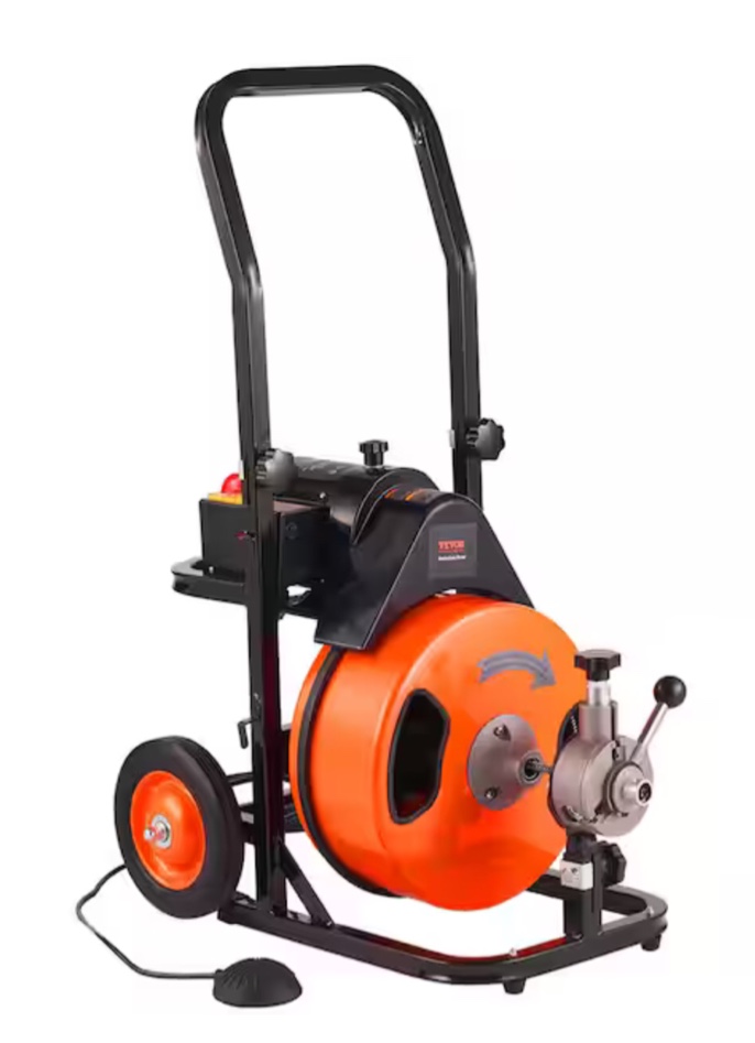  Vevor Electric Drain Auger 50 ft. x 1/2 in, RC-9001