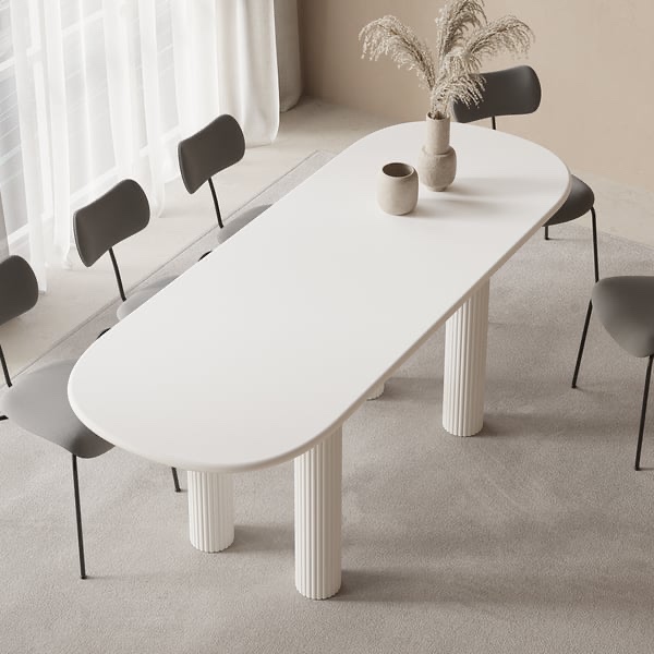 **INCOMPLETE**70.5”x 35.25” Oval Dining Table White(TOP ONLY)