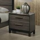 Roundhill Furniture Loana Wood 2-Drawer Nightstand, Antique Grey