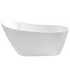 Clovis 63 in. Acrylic Flatbottom Single Slipper Non-Whirlppol Freestanding Soaking Bathtub in Glossy White