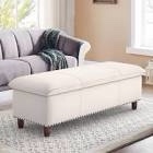 LUE BONA DJ-008 Storage Ottoman White