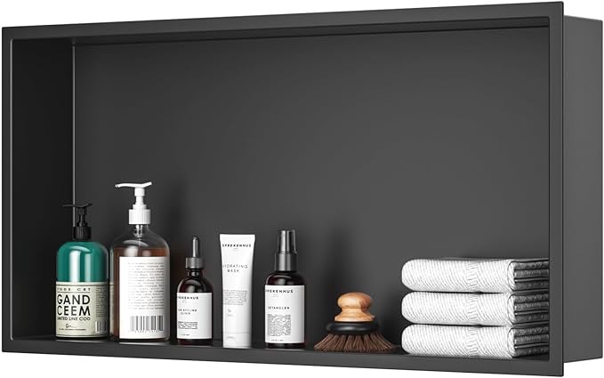 Appaso Stainless Steel Shower Niche Black