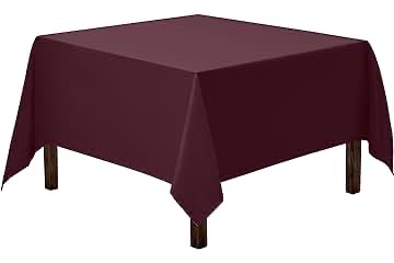 8 Pack Square Burgandy Table Cloth 52”x52”