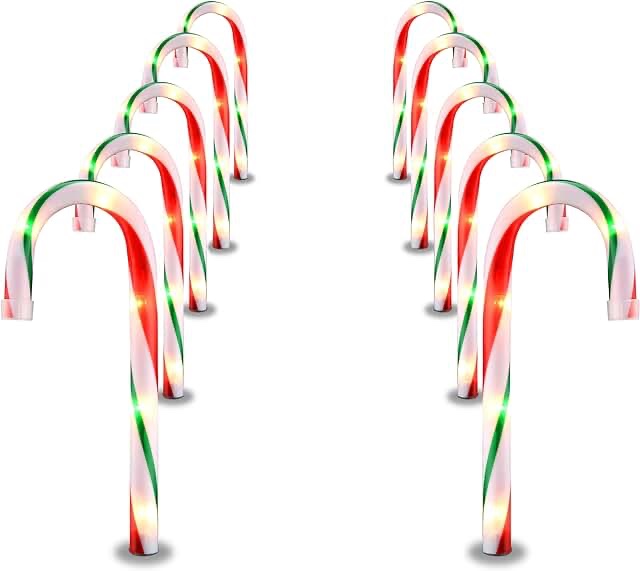 10 Count Candy Cane Path Lights