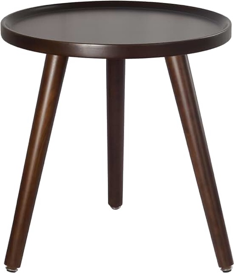 Tall Pedestal Wood Modern Round Table with 3 Legs