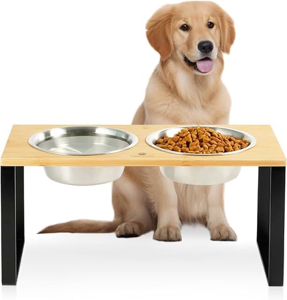 Pet Food and Water Bowl Combo with Stand