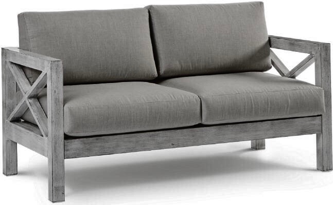 South Sea Outdoor Living Rattan Farlowe Sofa with Light Grey Cushions