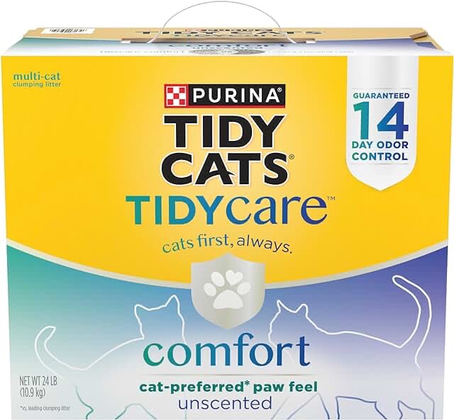 Purina Tidy Cats Tidy Care Comfort Unscented Clumping Cat Litter Odor Control Low Dust Formula - 24 lb. Box