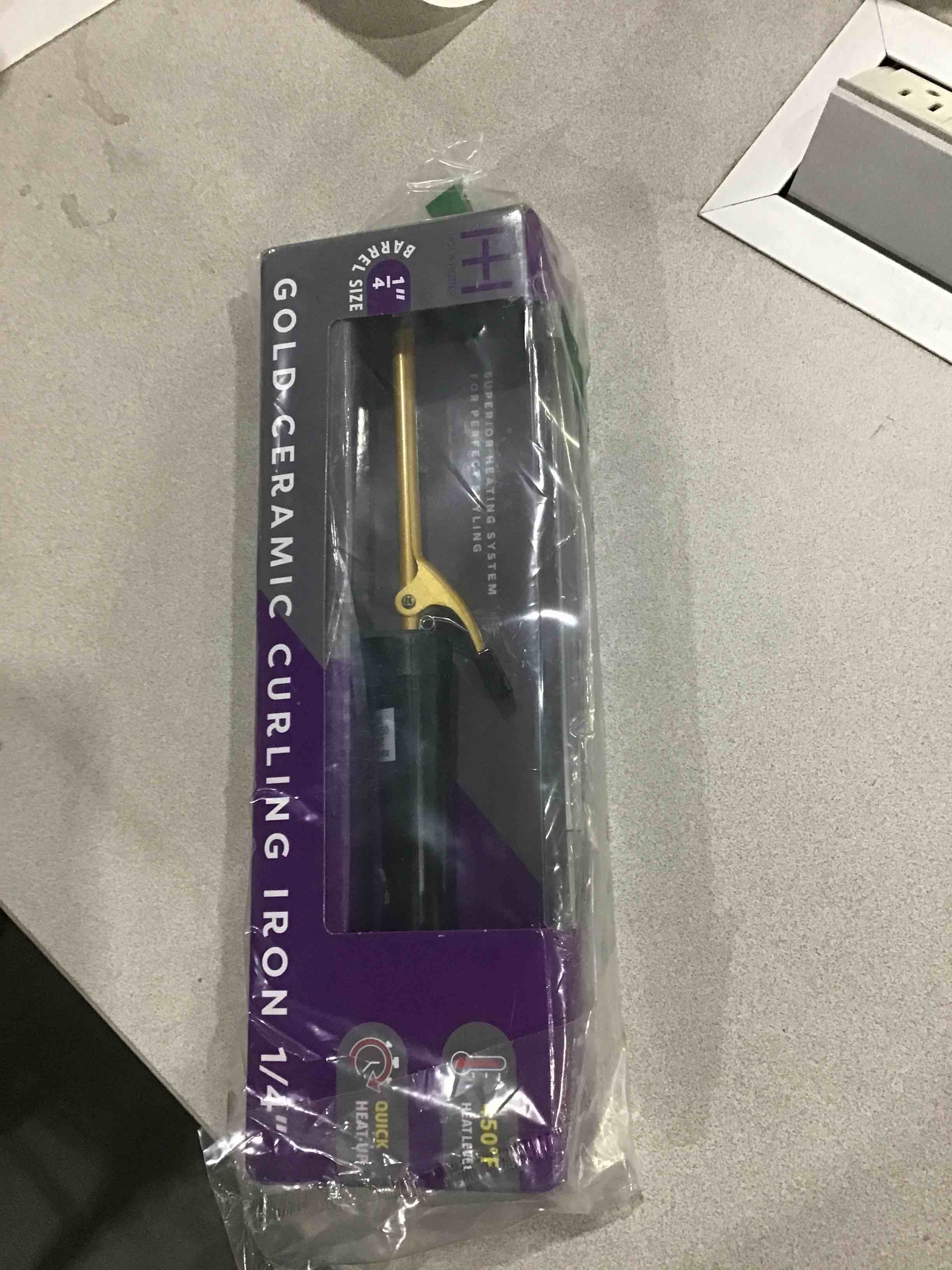 Hot&Hotter Gold Ceramic Curling Iron 1/4”