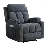 Ebello Design Manual Massage Recliner Chairs with Heat, with Side Pockets and Cup Holders Overstuffed Breathable Fabric Reclining Chair, Single Sofa Home Theater Seating(BOX 1 OF 2 ONLY)