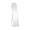 16 in. W x 59 in. H Aluminium Alloy Frame Gold Arched Floor Mirror, Floor Stand and Wall Mounted Hooks