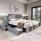 WF306650AAE Full Bed with 4 Drawers Grey