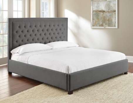 KING UPHOLSTERED BED WITH BUTTON TUFTING Isadora Collection ID890KFRSG