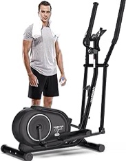 Elliptical Exercise Machine, Elliptical Machine for Home Use, Adjustable Magnetic Elliptical with Pulse Rate Grips and LCD Monitor, 350LB Weight Capacity