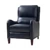 Navy Leather Standard (No Motion) Recliner with Adjustable Headrest