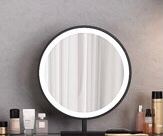 Anicetus Round Tabletop Mirror Black